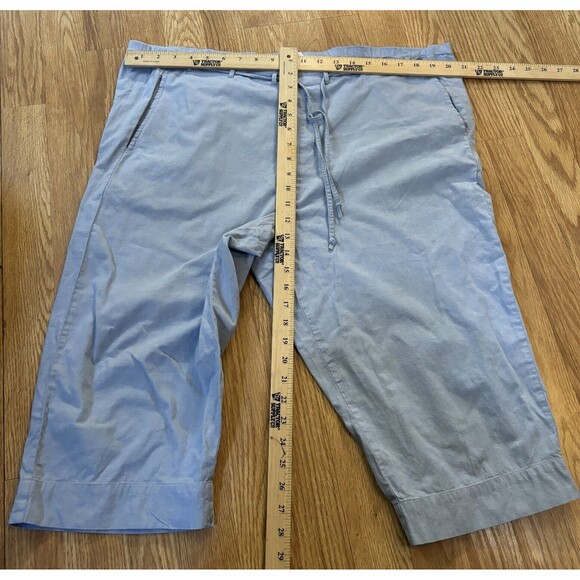 Fashion Bug Women’s Capris Size Large Blue Drawstring 100% Cotton Pockets - Picture 5 of 5